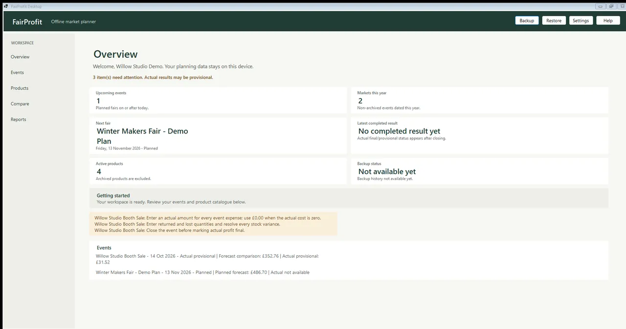 Craft Fair Profit screenshot 1 of 4