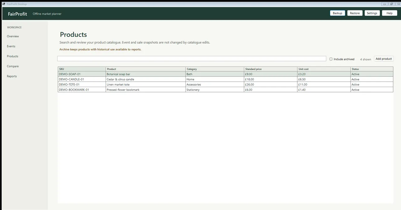 Craft Fair Profit screenshot 2 of 4