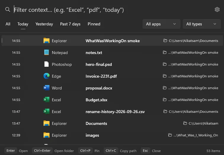 What Was I Working On? screenshot 1 of 4