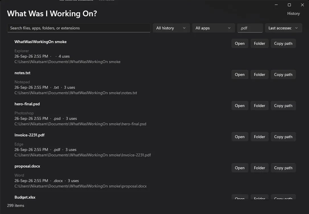 What Was I Working On? screenshot 2 of 4
